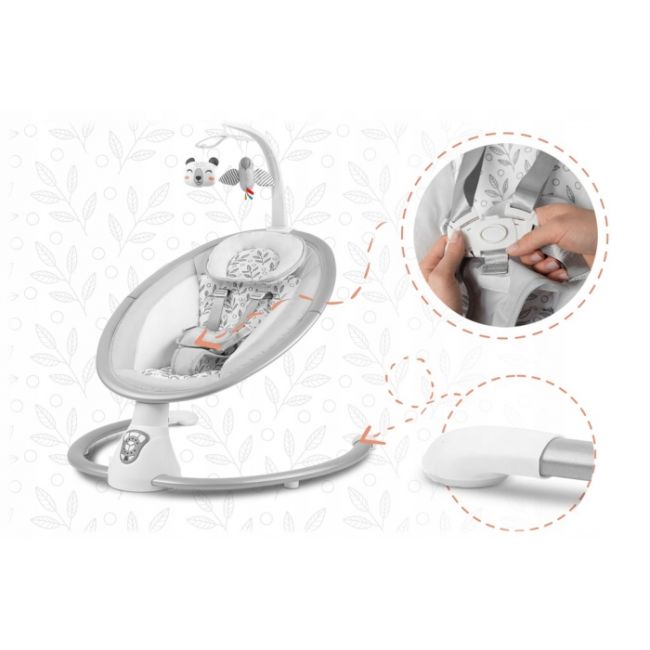 Leagan electric cu vibratii, muzica si jucarii ricokids 705000, gri edeedi705000