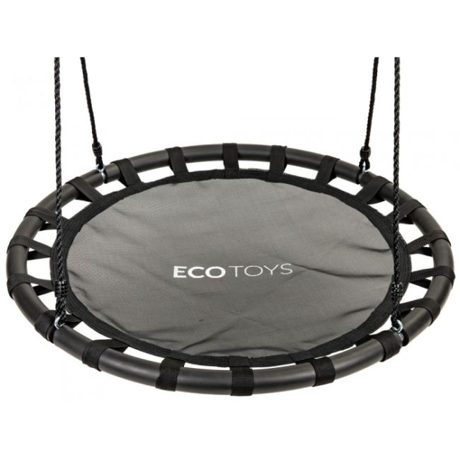 Leagan pentru copii rotund, tip cuib de barza, suspendat, 100 cm, ecotoys mir6300 - negru edeedimir6300
