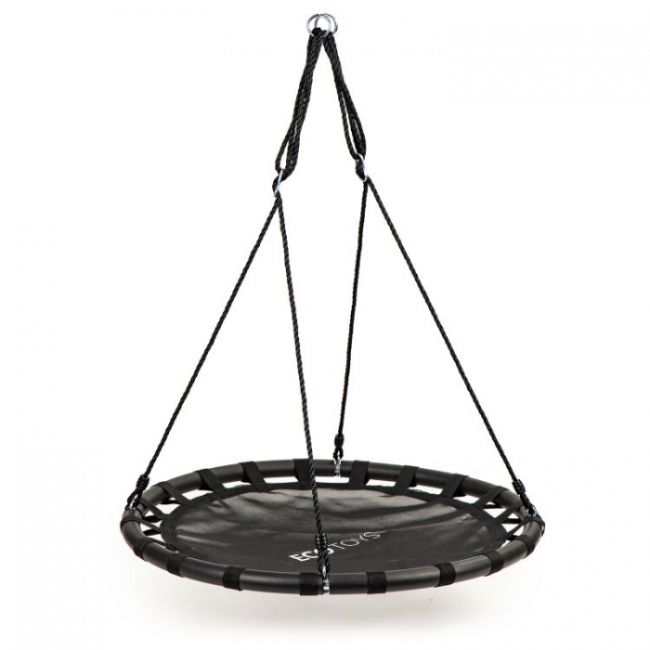 Leagan pentru copii rotund, tip cuib de barza, suspendat, 100 cm, ecotoys mir6300 - negru edeedimir6300