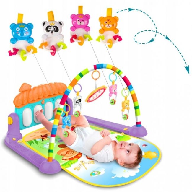 Salteluta de joaca xxl, pian cu 9 melodii si 5 jucarii ricokids 7315, multicolora edeedi7315