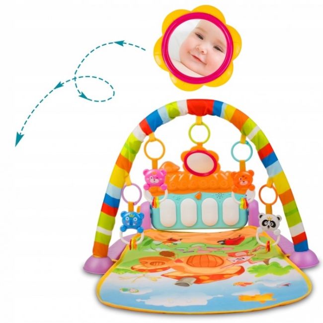 Salteluta de joaca xxl, pian cu 9 melodii si 5 jucarii ricokids 7315, multicolora edeedi7315