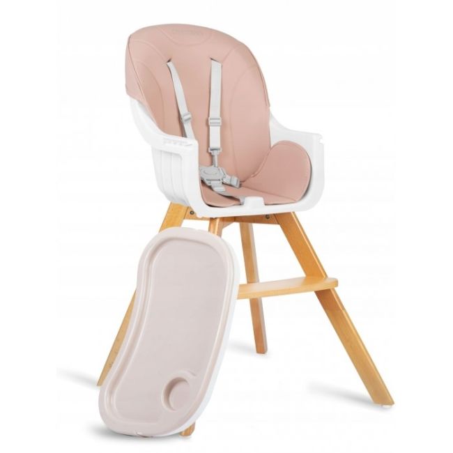 Scaun de masa 3 in 1, cu picioare din lemn, 63 x 58 x 90 cm, ricokids lilo 700203 - roz edeedi700203