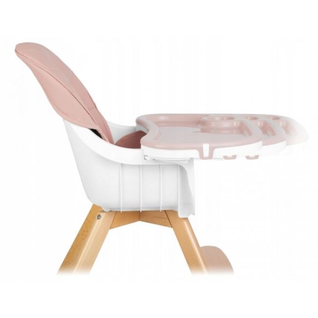 Scaun de masa 3 in 1, cu picioare din lemn, 63 x 58 x 90 cm, ricokids lilo 700203 - roz edeedi700203