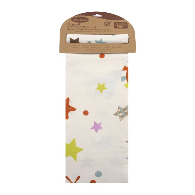 Scutec muselina Space bumbac organic 100x100 cm SeviBebe BBKSEV_362-61