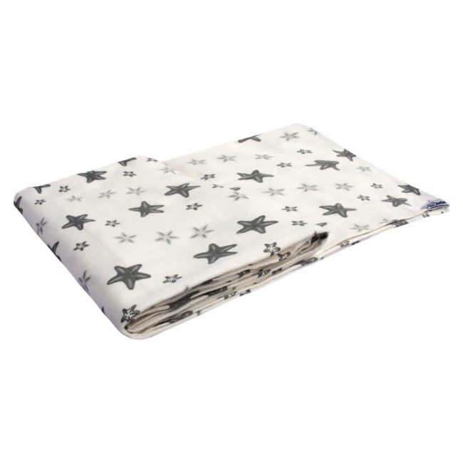 Set 2 museline din bumbac organic 70x55cm Grey Stars Sevibebe BBKSEV_303-73