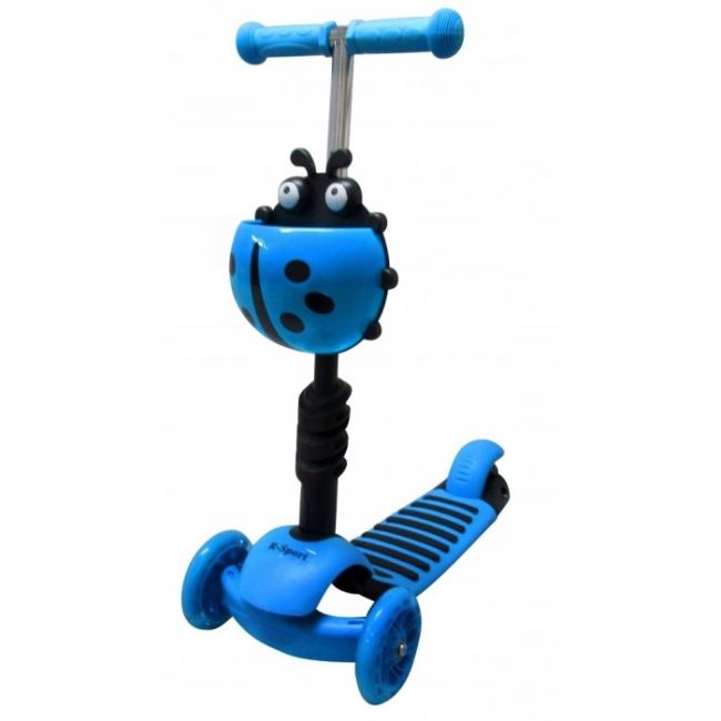 Trotineta 5 in 1, roti cu led, platforma antiderapanta, jr r-sport - albastru edeedijr201blue
