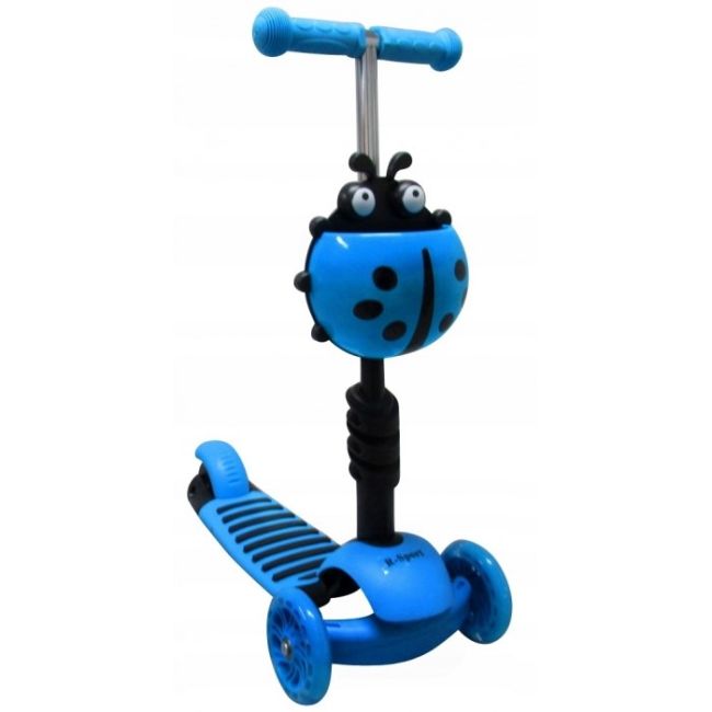 Trotineta 5 in 1, roti cu led, platforma antiderapanta, jr r-sport - albastru edeedijr201blue