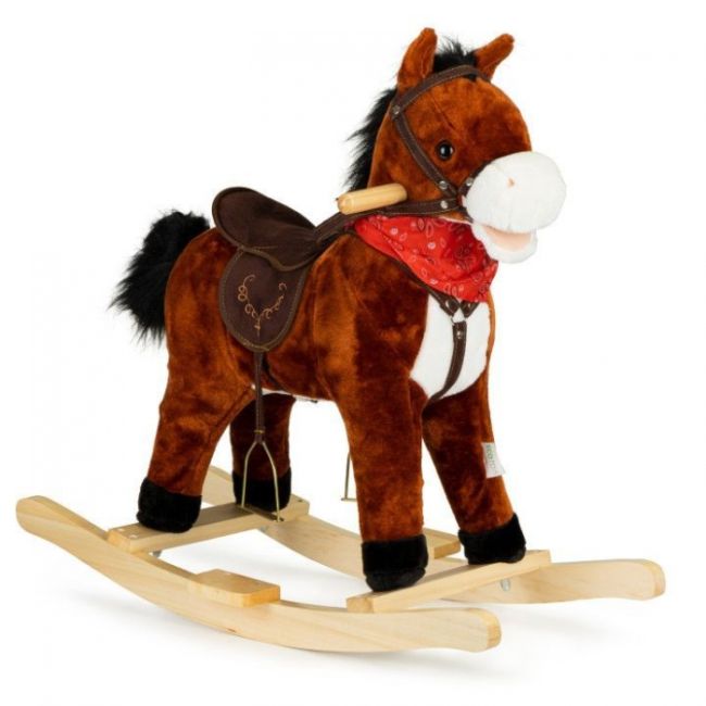 Calut balansoar cu sunete si coada in miscare ecotoys xl-106 - ciocolatiu edeedixl-106chocolate