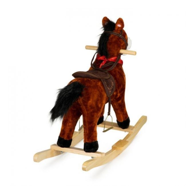Calut balansoar cu sunete si coada in miscare ecotoys xl-106 - ciocolatiu edeedixl-106chocolate