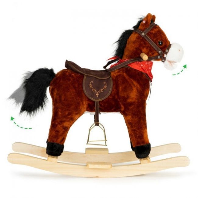 Calut balansoar cu sunete si coada in miscare ecotoys xl-106 - ciocolatiu edeedixl-106chocolate