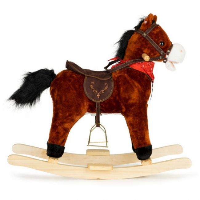 Calut balansoar cu sunete si coada in miscare ecotoys xl-106 - ciocolatiu edeedixl-106chocolate