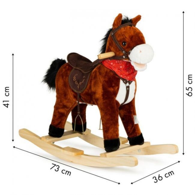 Calut balansoar cu sunete si coada in miscare ecotoys xl-106 - ciocolatiu edeedixl-106chocolate