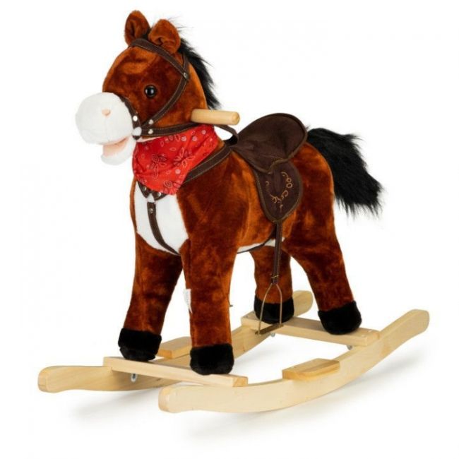 Calut balansoar cu sunete si coada in miscare ecotoys xl-106 - ciocolatiu edeedixl-106chocolate