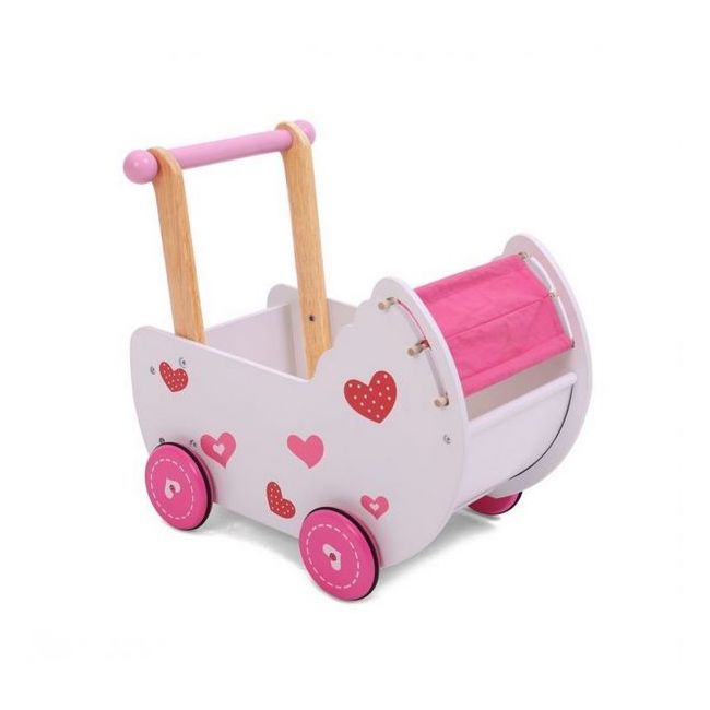 Carucior antemergator de papusi din lemn 2150 ecotoys ede2150
