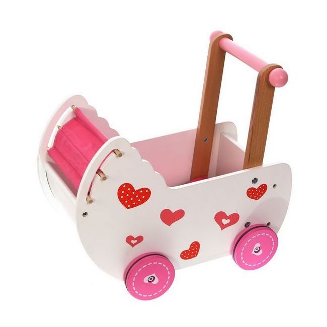 Carucior antemergator de papusi din lemn 2150 ecotoys ede2150