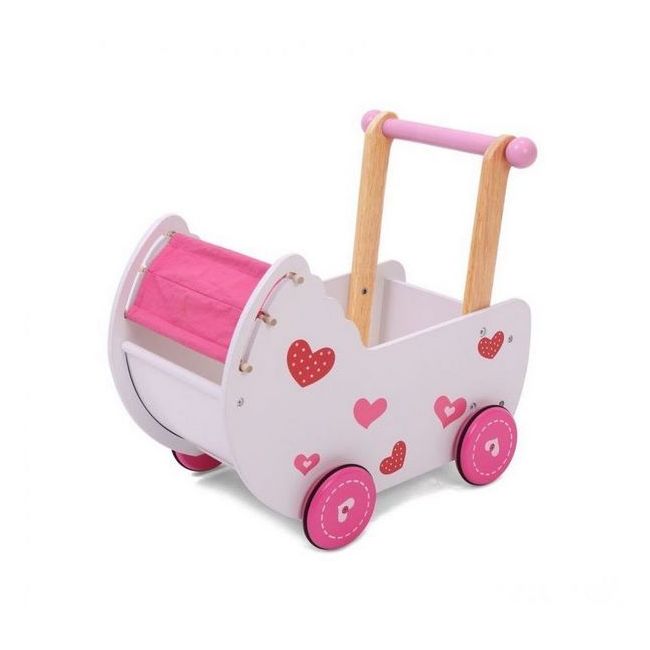 Carucior antemergator de papusi din lemn 2150 ecotoys ede2150