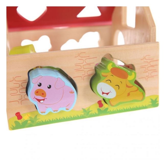 Casuta din lemn si cuburi 2044 ecotoys ede2044