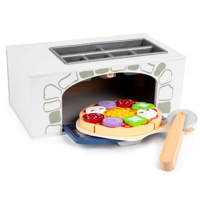 Cuptor pentru pizza din lemn + accesorii pentru bucatarie si alimente ecotoys 4333 edeedi4333