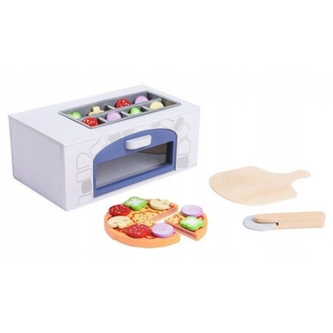 Cuptor pentru pizza din lemn + accesorii pentru bucatarie si alimente ecotoys 4333 edeedi4333