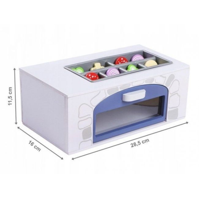 Cuptor pentru pizza din lemn + accesorii pentru bucatarie si alimente ecotoys 4333 edeedi4333