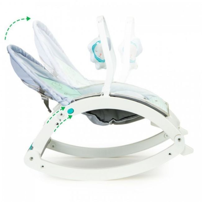 Fotoliu balansoar 3 in 1 cu vibratii si tava ecotoys 27231 - elefant edeedi27231