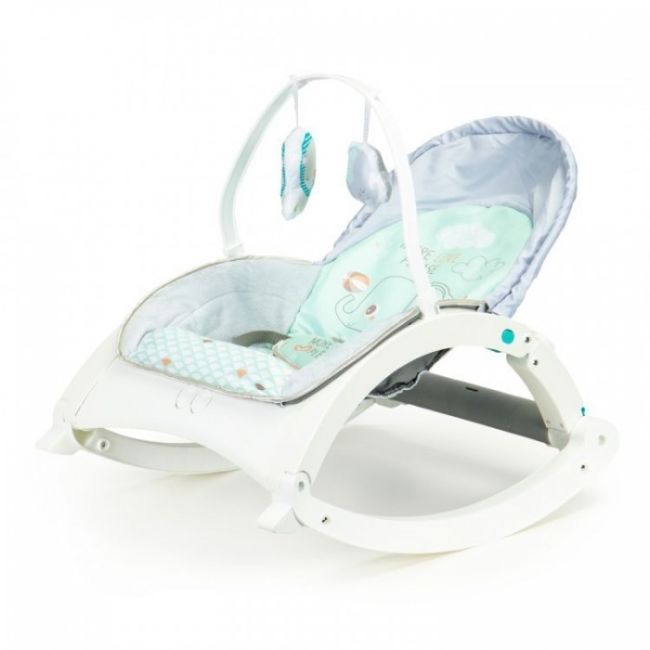 Fotoliu balansoar 3 in 1 cu vibratii si tava ecotoys 27231 - elefant edeedi27231
