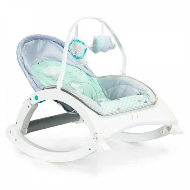 Fotoliu balansoar 3 in 1 cu vibratii si tava ecotoys 27231 - elefant edeedi27231