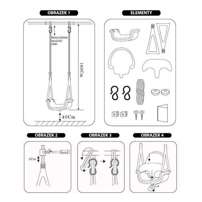 Leagan convertibil 3 în 1 ecotoys - albastru cu rosu edesw-0101