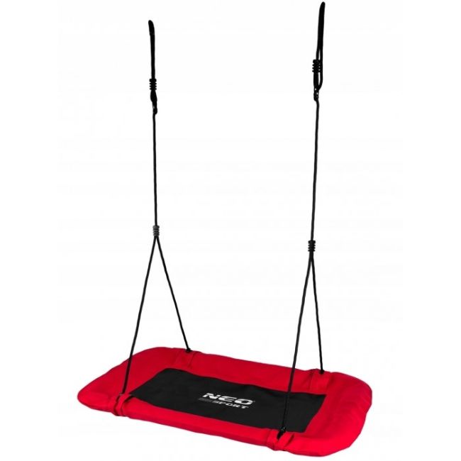 Leagan tip cuib pentru copii, dreptunghiular xxl, 110 x 70 cm, 150 kg, neo-sport 1011, rosu edeedi1011