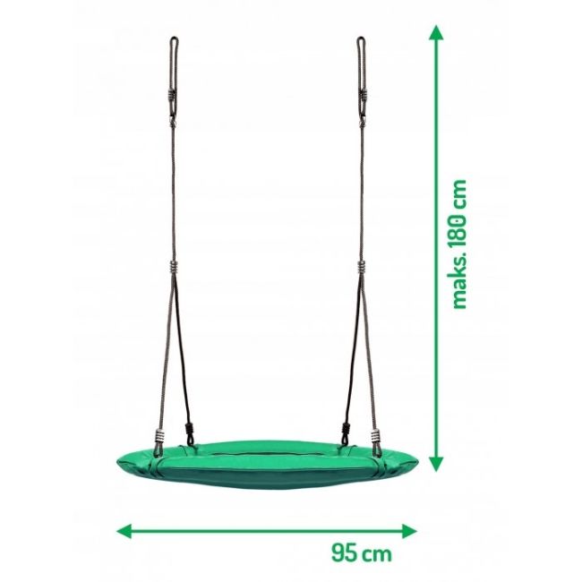 Leagan tip cuib pentru copii xxl, 95 cm, 150 kg, neo-sport 1001, verde edeedi1001