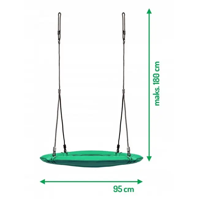 Leagan tip cuib pentru copii xxl, 95 cm, 150 kg, neo-sport 1001, verde edeedi1001