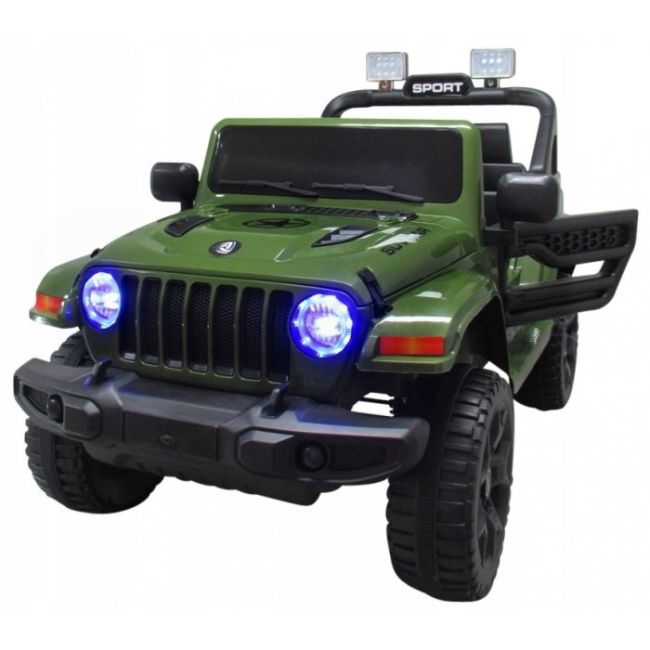 Masinuta electrica cu telecomanda cu baterii si functie de balansare jeep x10 ts-159 r-sport - verde edeedits-159verde