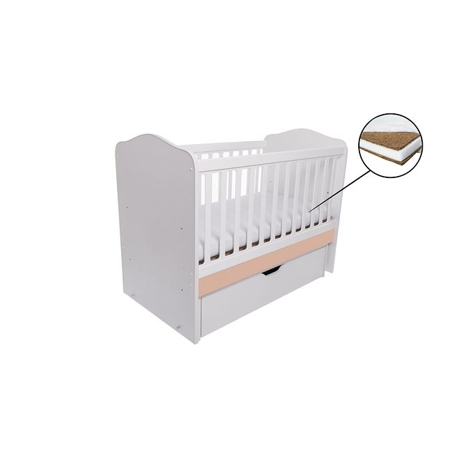 Patut vessanti como balansoar - alb cu cappucino + saltea cocos 10 cm edep10db_d126