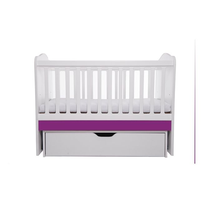 Patut vessanti como balansoar - alb cu violet + saltea cocos 10 cm edep10db_d137
