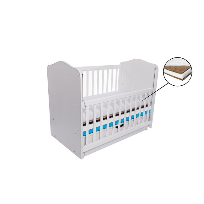 Patut vessanti como balansoar culisant - alb cu albastru + saltea cocos 10 cm edep10dbcl_d150