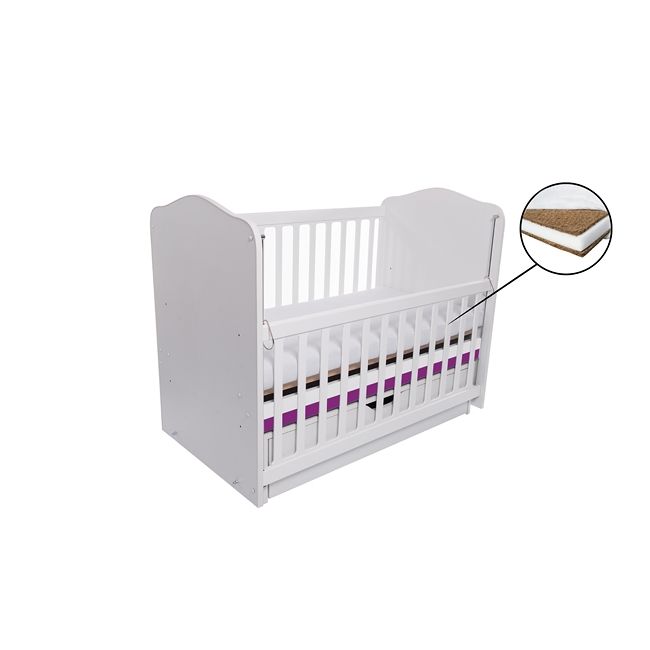 Patut vessanti como balansoar culisant - alb cu violet + saltea cocos 7 cm edep7dbcl_d137