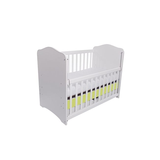 Patut vessanti como culisant cu sertar - alb cu verde + saltea cocos 10 cm edep10dclcs_d134