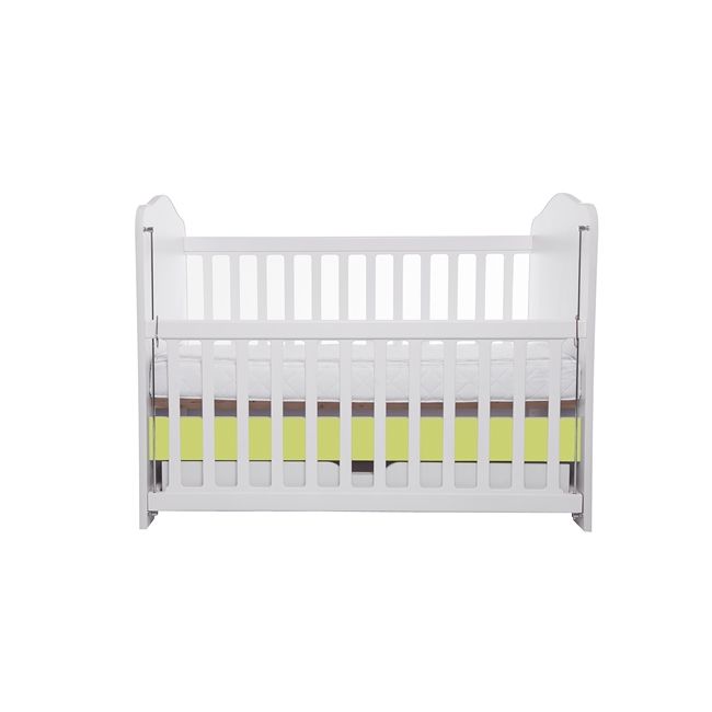 Patut vessanti como culisant cu sertar - alb cu verde + saltea cocos 10 cm edep10dclcs_d134