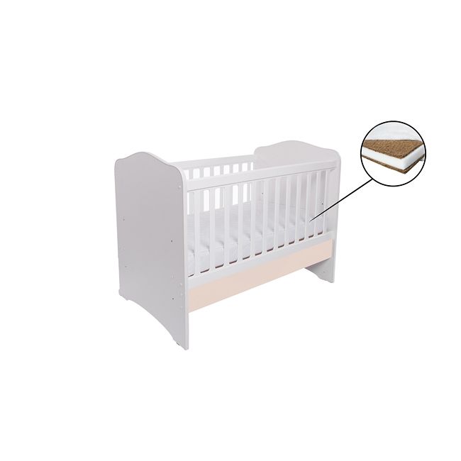 Patut vessanti como fara sertar - alb cu bej + saltea cocos 10 cm edep10dfs_d102