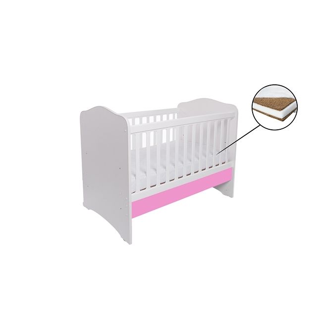Patut vessanti como fara sertar - alb cu roz + saltea cocos 7 cm edep7dfs_d125