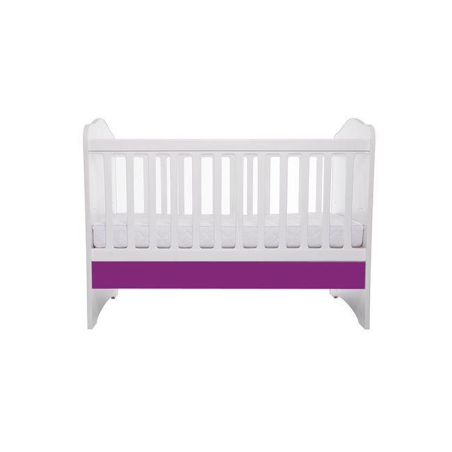 Patut vessanti como fara sertar - alb cu violet + saltea cocos 10 cm edep10dfs_d137