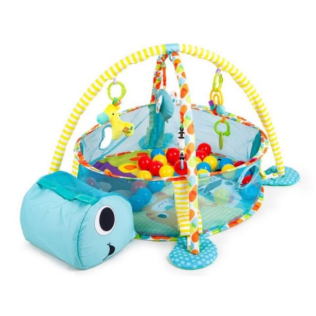 Salteluta de joaca cu bile ecotoys 88968 broasca testoasa - albastra edeedi88968blue