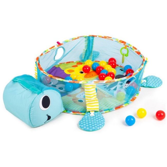 Salteluta de joaca cu bile ecotoys 88968 broasca testoasa - albastra edeedi88968blue