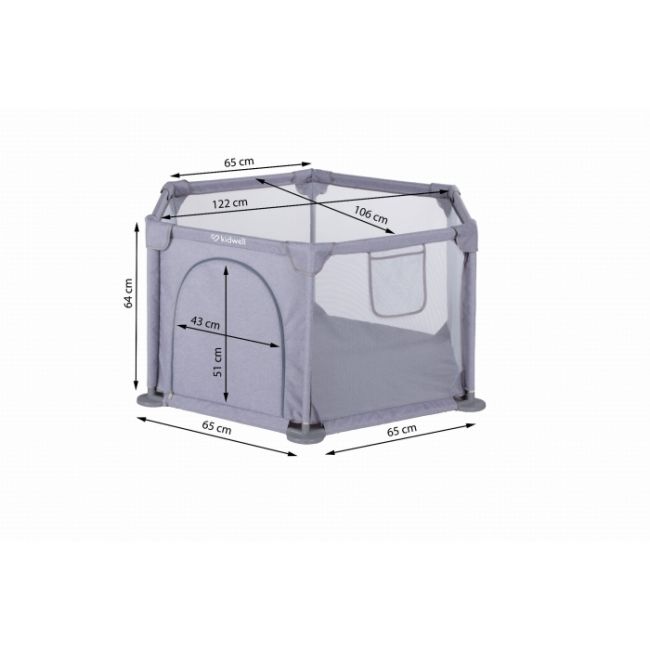 Tarc de joaca hexagonal pentru copii 122 x 106 cm kidwell fanko - gray edeedikomofan01a1