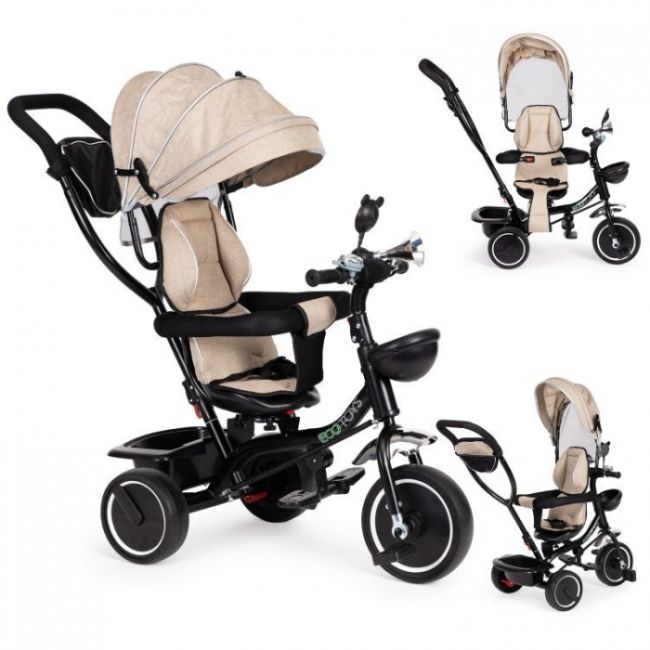 Tricicleta cu sezut rotativ ecotoys jm-066-9 - bej edeedijm-066-9be