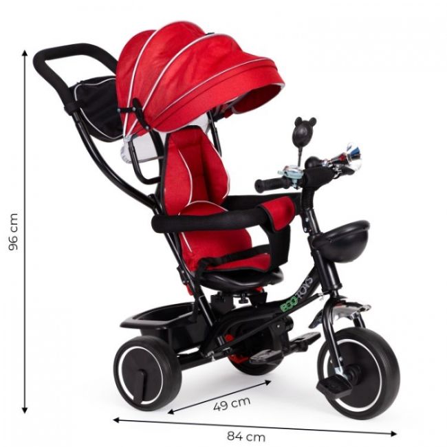 Tricicleta cu sezut rotativ ecotoys jm-066-9 - rosu edeedijm-066-9r
