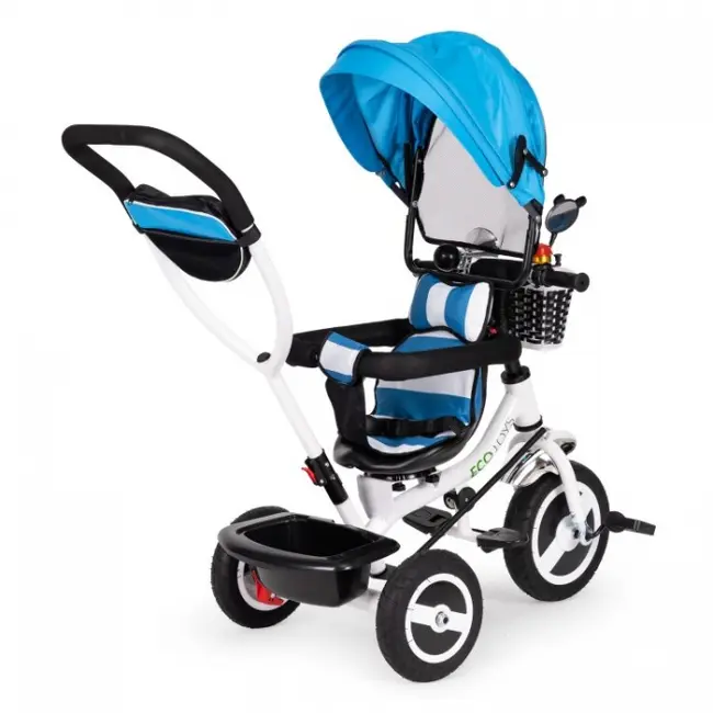 Tricicleta cu sezut rotativ ecotoys jm-066-9l - albastra edeedijm-066-9lb