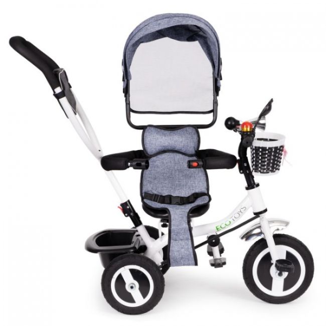 Tricicleta cu sezut rotativ ecotoys jm-066-9l - gri edeedijm-066-9lgrey