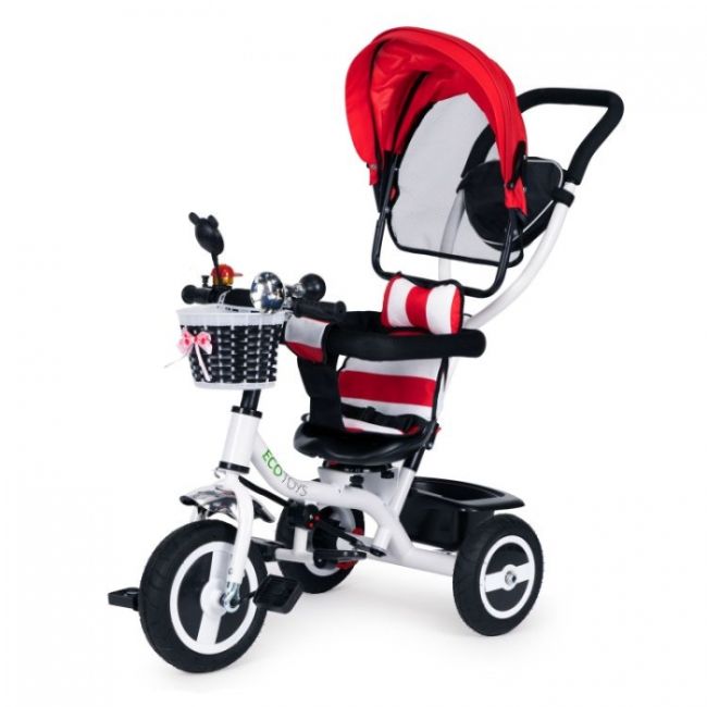 Tricicleta cu sezut rotativ ecotoys jm-066-9l - rosie edeedijm-066-9lr