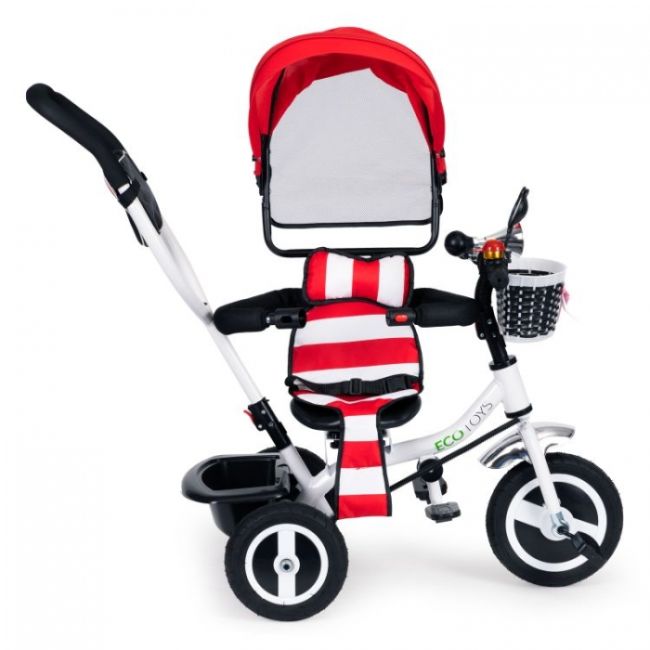 Tricicleta cu sezut rotativ ecotoys jm-066-9l - rosie edeedijm-066-9lr